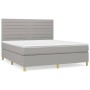 Cama box spring con colchón tela gris claro 160x200 cm de , Camas y somieres - Ref: Foro24-3142425, Precio: 564,17 €, Descuen...