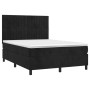 Cama box spring con colchón terciopelo negro 140x200 cm de , Camas y somieres - Ref: Foro24-3143147, Precio: 480,10 €, Descue...