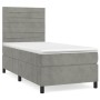 Cama box spring con colchón terciopelo gris claro 80x200 cm de , Camas y somieres - Ref: Foro24-3143049, Precio: 316,03 €, De...