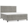 Cama box spring con colchón terciopelo gris claro 140x200 cm de , Camas y somieres - Ref: Foro24-3143145, Precio: 503,38 €, D...