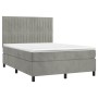Cama box spring con colchón terciopelo gris claro 140x200 cm de , Camas y somieres - Ref: Foro24-3143145, Precio: 503,38 €, D...