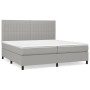 Cama box spring con colchón tela gris claro 200x200 cm de , Camas y somieres - Ref: Foro24-3141961, Precio: 671,70 €, Descuen...