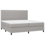 Cama box spring con colchón tela gris claro 200x200 cm de , Camas y somieres - Ref: Foro24-3141961, Precio: 671,70 €, Descuen...