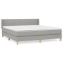 Cama box spring con colchón tela gris claro 160x200 cm de , Camas y somieres - Ref: Foro24-3130441, Precio: 507,18 €, Descuen...