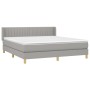 Cama box spring con colchón tela gris claro 160x200 cm de , Camas y somieres - Ref: Foro24-3130441, Precio: 507,18 €, Descuen...