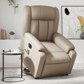Sillón reclinable de masaje eléctrico cuero sintético capuchino en Sillones | Comprar online en Foru.es
