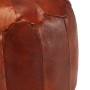 Puf 40x35 cm cuero genuino de cabra color tostado de , Otomanas - Ref: Foro24-248129, Precio: 108,02 €, Descuento: %