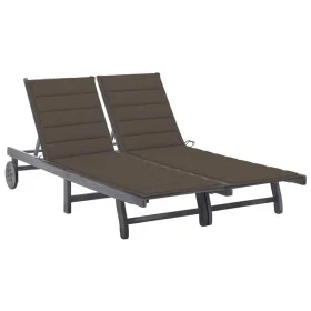 Tumbona de jardín 2 personas y cojines madera maciza de acacia by , Loungers - Ref: Foro24-3061397, Price: 383,36 €, Discount: %