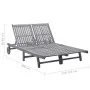 Tumbona de jardín 2 personas y cojines madera maciza de acacia by , Loungers - Ref: Foro24-3061397, Price: 383,36 €, Discount: %