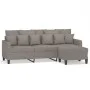 Sofá de 3 plazas con taburete de tela gris taupe 180 cm de , Sofás - Ref: Foro24-3201096, Precio: 314,09 €, Descuento: %