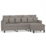 Sofá de 3 plazas con taburete de tela gris taupe 180 cm de , Sofás - Ref: Foro24-3201096, Precio: 319,34 €, Descuento: %