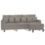 Sofá de 3 plazas con taburete de tela gris taupe 180 cm de , Sofás - Ref: Foro24-3201096, Precio: 314,09 €, Descuento: %