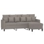Sofá de 3 plazas con taburete de tela gris taupe 180 cm de , Sofás - Ref: Foro24-3201096, Precio: 319,34 €, Descuento: %
