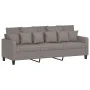 Sofá de 3 plazas con taburete de tela gris taupe 180 cm de , Sofás - Ref: Foro24-3201096, Precio: 314,09 €, Descuento: %