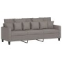 Sofá de 3 plazas con taburete de tela gris taupe 180 cm de , Sofás - Ref: Foro24-3201096, Precio: 319,34 €, Descuento: %
