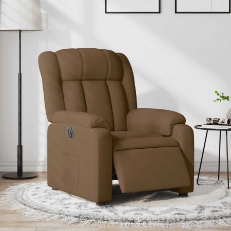 Sillón reclinable eléctrico de tela marrón en Sillones | Comprar online en Foru.es