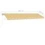 Toldo de pie automático amarillo y blanco 600x300 cm de , Toldos - Ref: Foro24-3069608, Precio: 637,23 €, Descuento: %