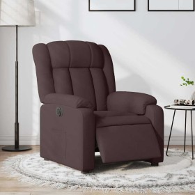 Sillón reclinable eléctrico tela marrón oscuro en Sillones | Comprar online en Foru.es