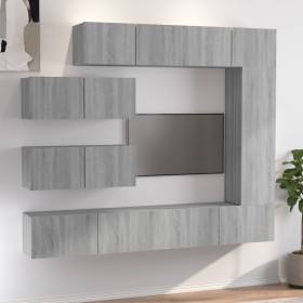 Set de muebles para TV 7 pzas madera contrachapada gris Sonoma de , Muebles TV - Ref: Foro24-3114564, Precio: 313,93 €, Descu...