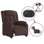 Sillón reclinable eléctrico tela marrón oscuro en Sillones | Comprar online en Foru.es