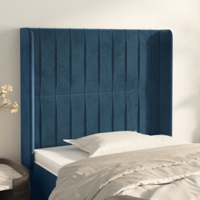Cabecero con orejas de terciopelo azul oscuro 83x16x118/128 cm de , Cabeceros y pies de cama - Ref: Foro24-3119852, Precio: 8...