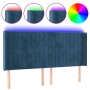 Cabecero con LED de terciopelo azul oscuro 163x16x118/128 cm de , Cabeceros y pies de cama - Ref: Foro24-3124344, Precio: 154...