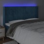 Cabecero con LED de terciopelo azul oscuro 163x16x118/128 cm de , Cabeceros y pies de cama - Ref: Foro24-3124344, Precio: 154...