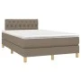 Box spring bed with taupe gray fabric mattress 120x200 cm by , Beds and slatted bases - Ref: Foro24-3140845, Price: 367,48 €,...