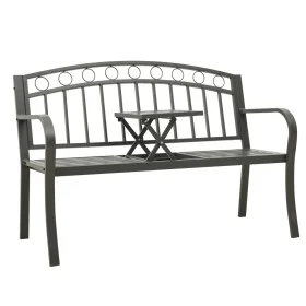 Banco de jardín con mesa acero gris 120 cm de , Bancos de jardín - Ref: Foro24-319585, Precio: 123,76 €, Descuento: %