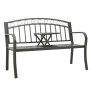 Banco de jardín con mesa acero gris 120 cm de , Bancos de jardín - Ref: Foro24-319585, Precio: 132,00 €, Descuento: %