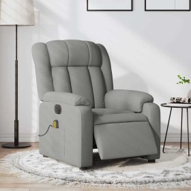Sillón reclinable de masaje eléctrico tela gris claro en Sillones | Comprar online en Foru.es