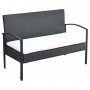 Set muebles de jardín 4 piezas y cojines ratán sintético negro de vidaXL, Conjuntos de jardín - Ref: Foro24-42673, Precio: 21...