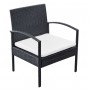 Set muebles de jardín 4 piezas y cojines ratán sintético negro de vidaXL, Conjuntos de jardín - Ref: Foro24-42673, Precio: 21...