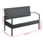 Set muebles de jardín 4 piezas y cojines ratán sintético negro de vidaXL, Conjuntos de jardín - Ref: Foro24-42673, Precio: 21...