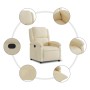 Sillón reclinable de tela crema de , Sillones - Ref: Foro24-371760, Precio: 204,87 €, Descuento: %