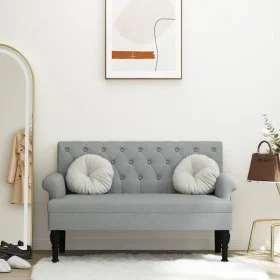 Bench with light gray fabric backrest 120x62x75.5 cm by , Banks - Ref: Foro24-372120, Price: 183,77 €, Discount: %