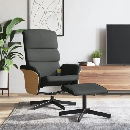 Sillón reclinable de masaje con reposapiés tela gris oscuro de , Sillones - Ref: Foro24-356623, Precio: 146,45 €, Descuento: %