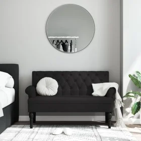 Banco con respaldo tela negro 120x62x75,5 cm de , Bancos - Ref: Foro24-372122, Precio: 183,53 €, Descuento: %
