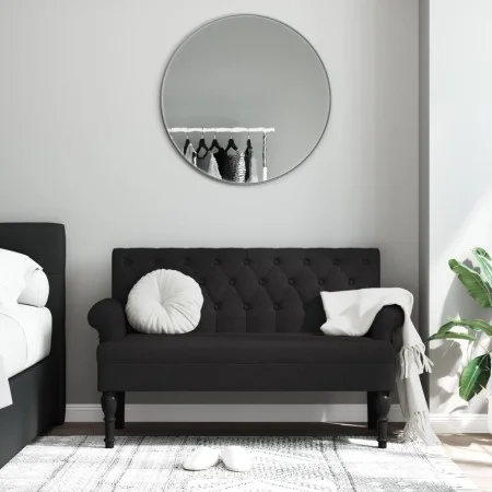 Banco con respaldo tela negro 120x62x75,5 cm de , Bancos - Ref: Foro24-372122, Precio: 183,53 €, Descuento: %