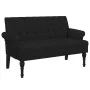Banco con respaldo tela negro 120x62x75,5 cm de , Bancos - Ref: Foro24-372122, Precio: 183,53 €, Descuento: %