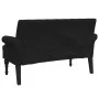 Banco con respaldo tela negro 120x62x75,5 cm de , Bancos - Ref: Foro24-372122, Precio: 183,53 €, Descuento: %