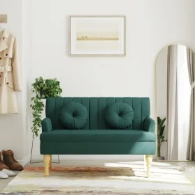 Banco con cojines tela verde oscuro 113x64,5x75,5 cm de , Bancos - Ref: Foro24-372134, Precio: 185,65 €, Descuento: %