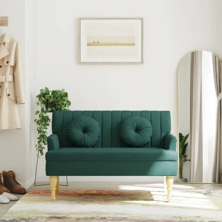 Banco con cojines tela verde oscuro 113x64,5x75,5 cm de , Bancos - Ref: Foro24-372134, Precio: 185,65 €, Descuento: %