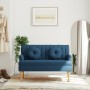 Banco con cojines tela azul 113x64,5x75,5 cm de , Bancos - Ref: Foro24-372136, Precio: 181,15 €, Descuento: %