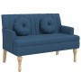 Banco con cojines tela azul 113x64,5x75,5 cm de , Bancos - Ref: Foro24-372136, Precio: 181,15 €, Descuento: %