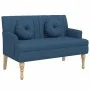 Banco con cojines tela azul 113x64,5x75,5 cm de , Bancos - Ref: Foro24-372136, Precio: 174,91 €, Descuento: %