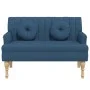 Banco con cojines tela azul 113x64,5x75,5 cm de , Bancos - Ref: Foro24-372136, Precio: 174,91 €, Descuento: %
