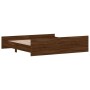 Estructura de cama con cabecero piecero roble marrón 180x200 cm de , Camas y somieres - Ref: Foro24-3203774, Precio: 170,89 €...