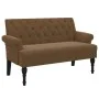 Banco con respaldo ante sintético marrón 120x62x75,5 cm de , Bancos - Ref: Foro24-372129, Precio: 195,17 €, Descuento: %
