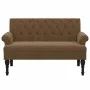 Banco con respaldo ante sintético marrón 120x62x75,5 cm de , Bancos - Ref: Foro24-372129, Precio: 195,17 €, Descuento: %